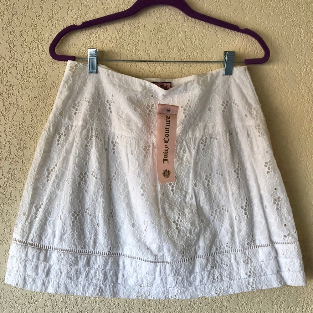 Juicy Couture White Eyelet Skirt